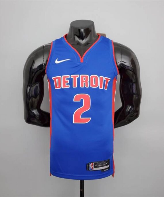 Cade Cunningham Basketball Jersey #2 Detroit Pistons 75th Anniversary Edition Blue