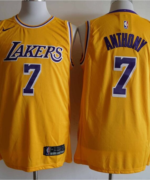 Carmelo Anthony Basketball Jersey #7 Los Angeles Lakers Yellow