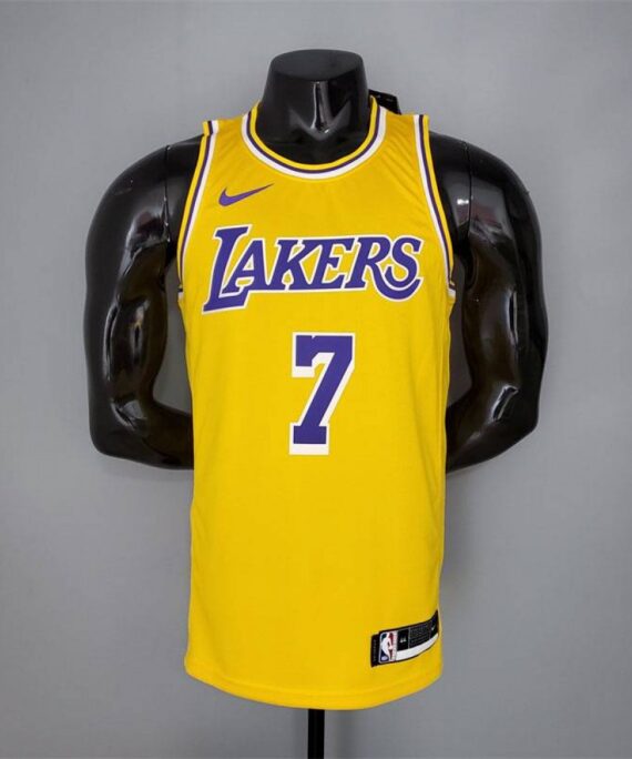 Carmelo Anthony Basketball Jersey #7 Los Angeles Lakers Yellow Round Neck