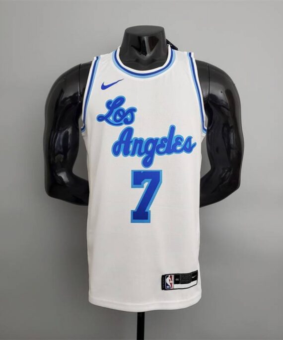 Carmelo Anthony Basketball Jersey #7 Los Angeles Lakers Latin Night High Neck White