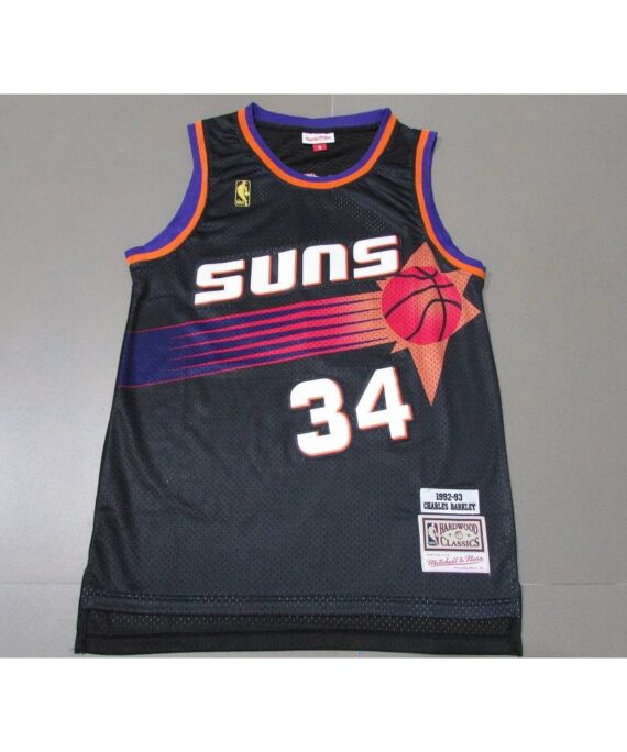 Charles Barkley Basketball Jersey #34 Phoenix Suns Icon Gold Classic Black