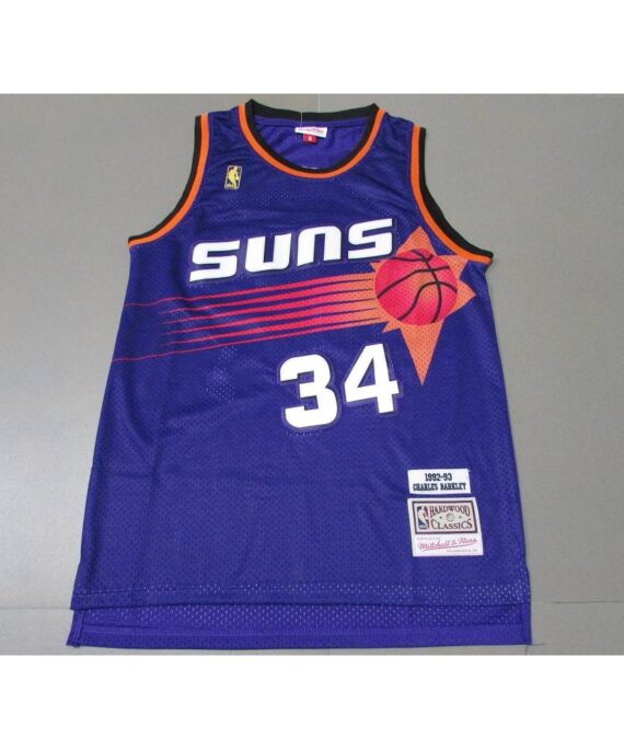 Charles Barkley Basketball Jersey #34 Phoenix Suns Icon Gold Classic Purple