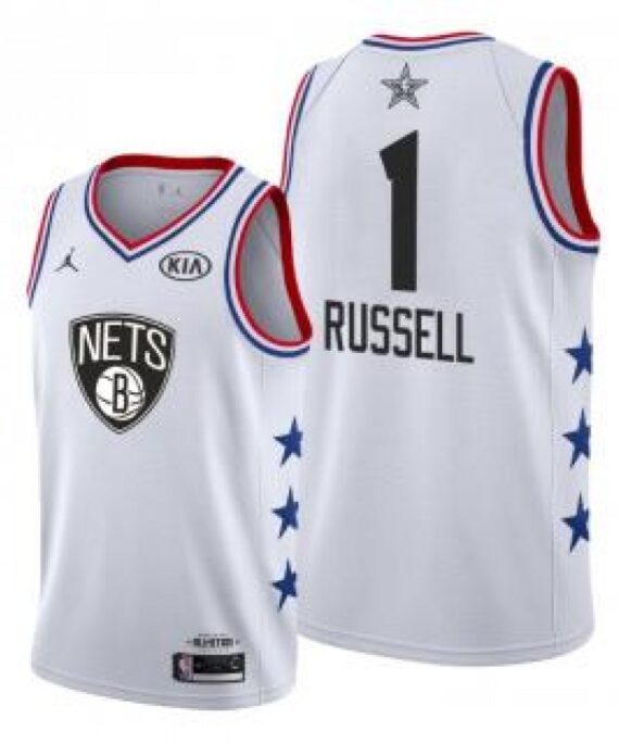 D'Angelo Russell Basketball #1 Jersey Brooklyn Nets 2019 All Star White