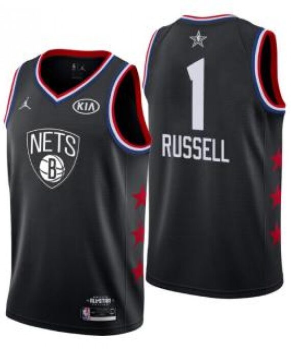 D'Angelo Russell Basketball #1 Jersey Brooklyn Nets 2019 All Star Black