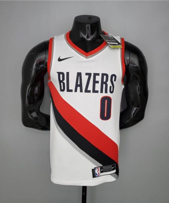 Damian Lillard Basketball Jersey #0 Portland Trail Blazers 2021 White