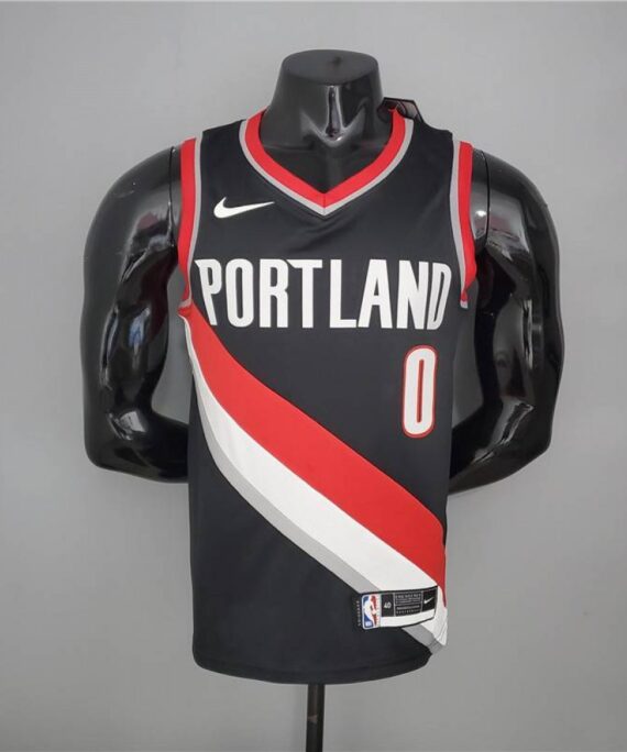 Damian Lillard Basketball Jersey #0 Portland Trail Blazers 2021 Black