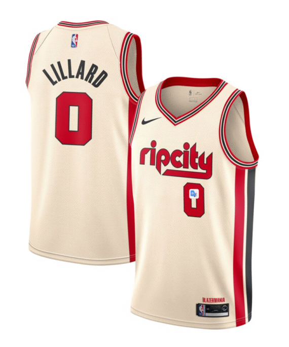 Damian Lillard Basketball Jersey #0 Portland Trail Blazers 2019/20 White City Edition