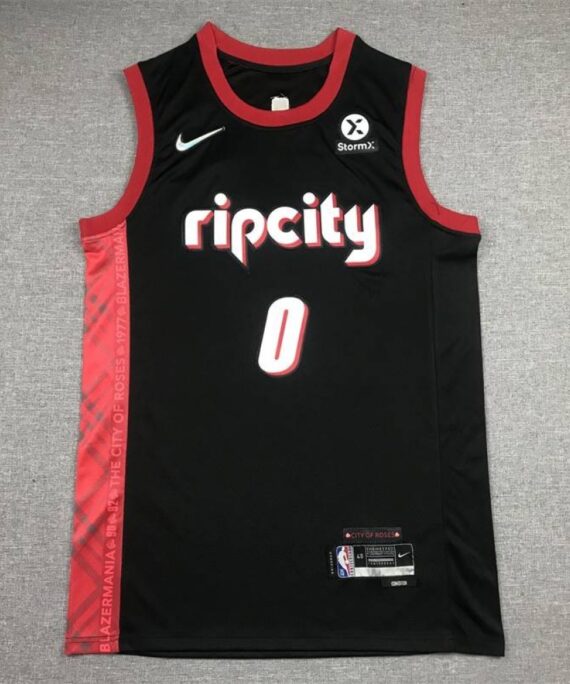 Damian Lillard Basketball Jersey#0 Portland Trail Blazers 2022 Black Ripcity Edition