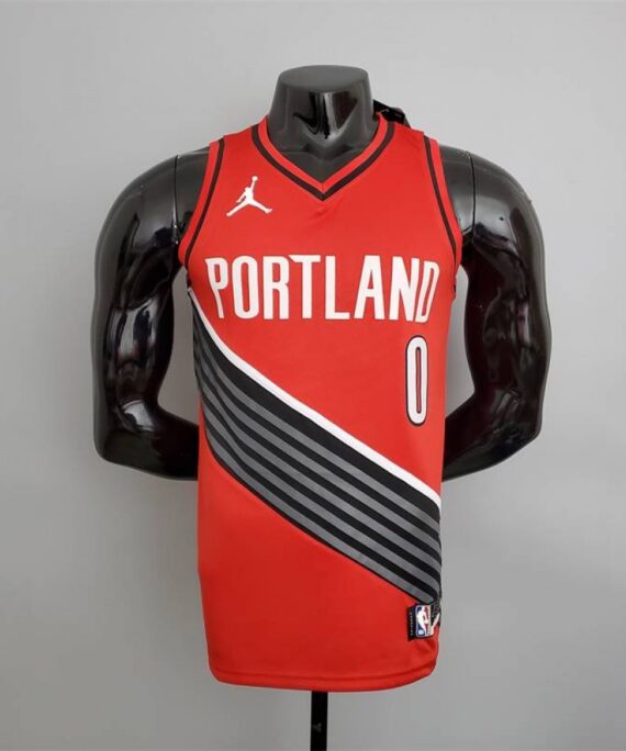 Damian Lillard Basketball Jersey #0 Portland Trailblazers Jordan Edition Red