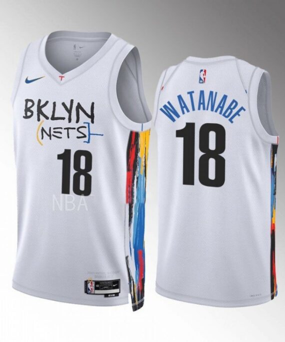 Yuta Watanabe Basketball Jersey#18 Brooklyn Nets 2022-23 White City Edition