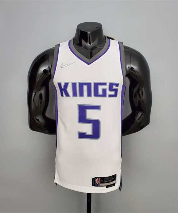 De'Aaron Fox Basketball Jersey#5 Sacramento Kings White 75th Anniversary Edition