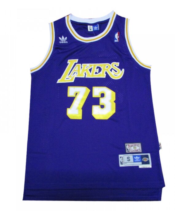 Dennis Rodman Basketball #73 Jersey Los Angeles Lakers Purple Icon Edition