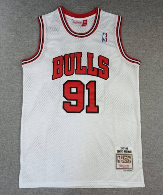 Dennis Rodman Basketball Jersey #91 Chicago Bulls White