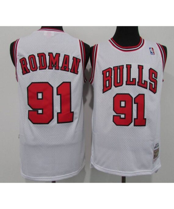 Dennis Rodman Basketball Jersey #91 Chicago Bulls Icon Classic White