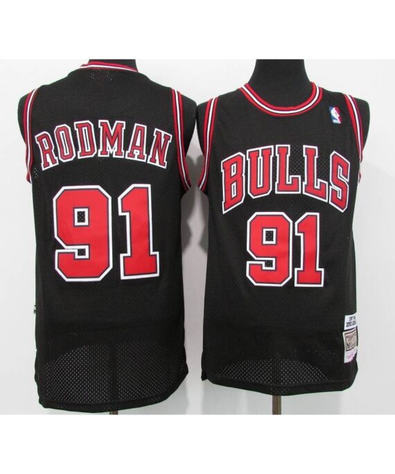 Dennis Rodman Basketball Jersey #91 Chicago Bulls Icon Classic Black