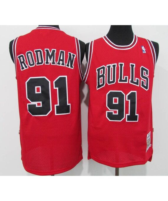 Dennis Rodman Basketball Jersey #91 Chicago Bulls Icon Classic Red