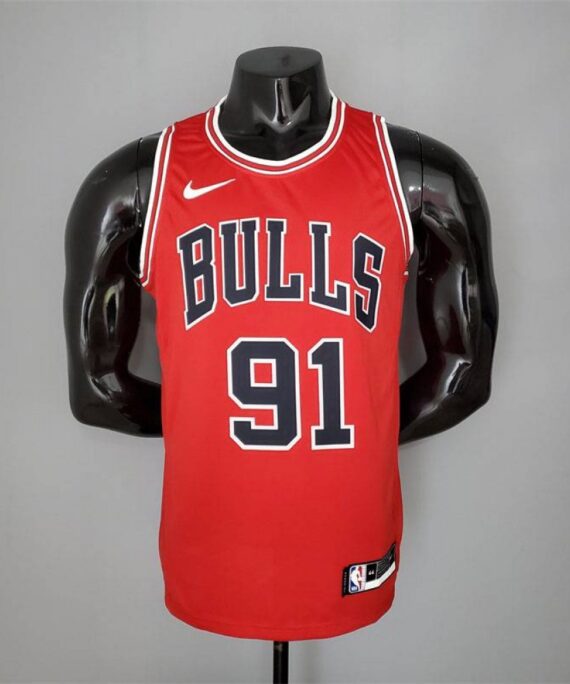 Dennis Rodman Basketball Jersey #91 Chicago Bulls Red