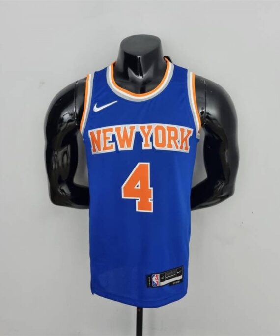 Derrick Rose Basketball Jersey #4 New York Knicks 75th Anniversary Edition Blue
