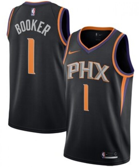 Devin Booker Basketball Jersey #1 Phoenix Suns 17/18 Black Statement Edition