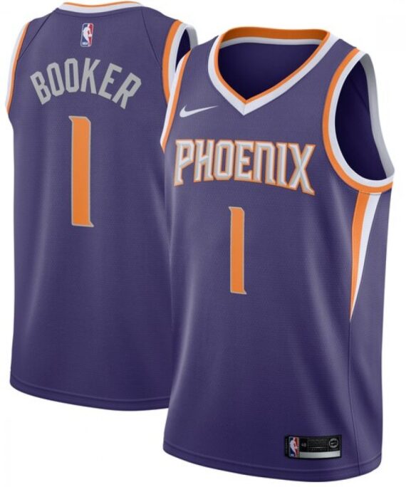 Devin Booker Basketball #1 Jersey Phoenix Suns 17/18 Purple Icon Edition
