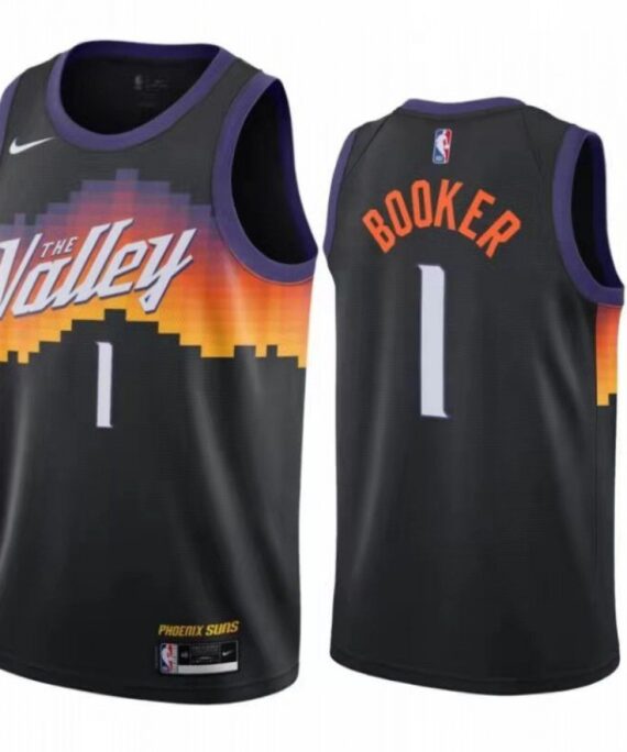 Devin Booker Basketball Jersey #1 Phoenix Suns 2020/21 Black City Edition