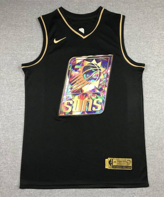 Devin Booker Basketball Jersey #1 Phoenix Suns Diamond Edition Gold Black