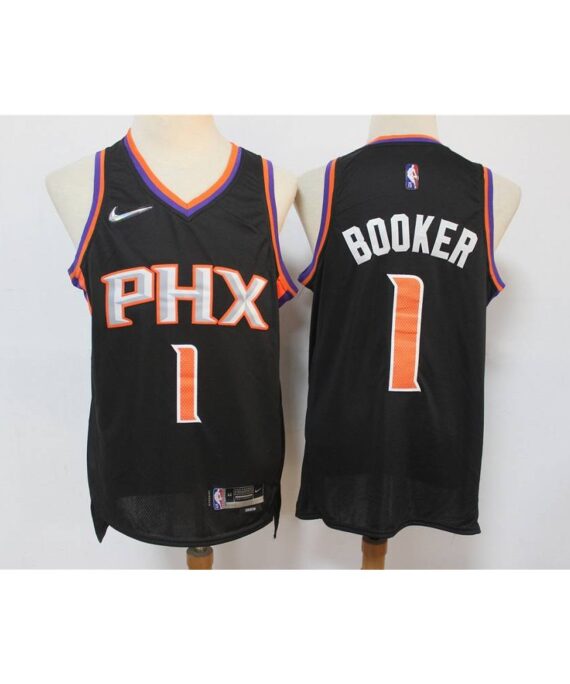 Devin Booker Basketball Jersey #1 Phoenix Suns 75th Anniversary Edition Black