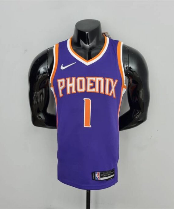Devin Booker Basketball Jersey #1 Phoenix Suns 75th Anniversary Edition Purple