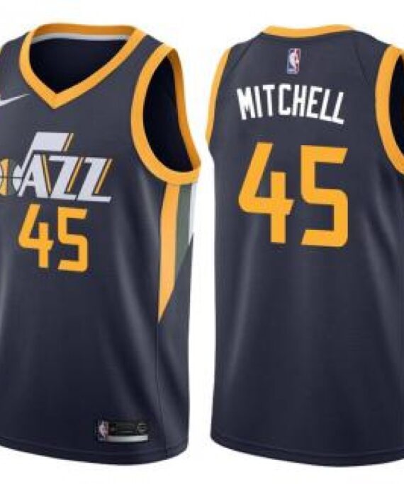 Donovan Mitchell Basketball Jersey #45 Utah Jazz 17/18 Navy Blue Icon Edition