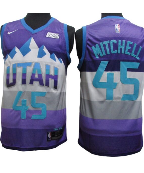 Donovan Mitchell Basketball Jersey #45 Utah Jazz Purple City Edition