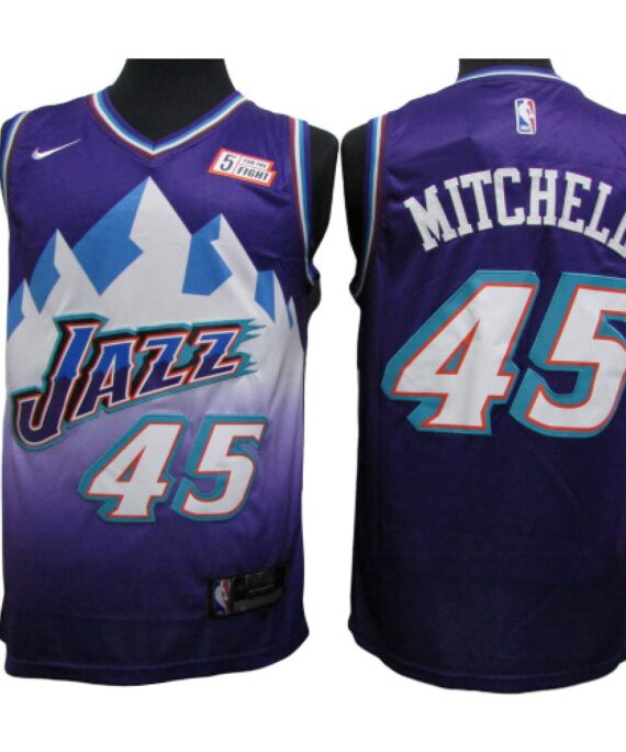 Donovan Mitchell Basketball Jersey #45 Utah Jazz Purple Classic Edition