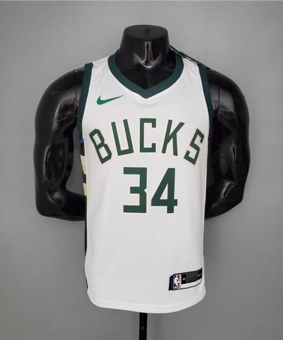 Giannis Antetokounmpo Basketball Jersey#34 Milwaukee Bucks 2021 White