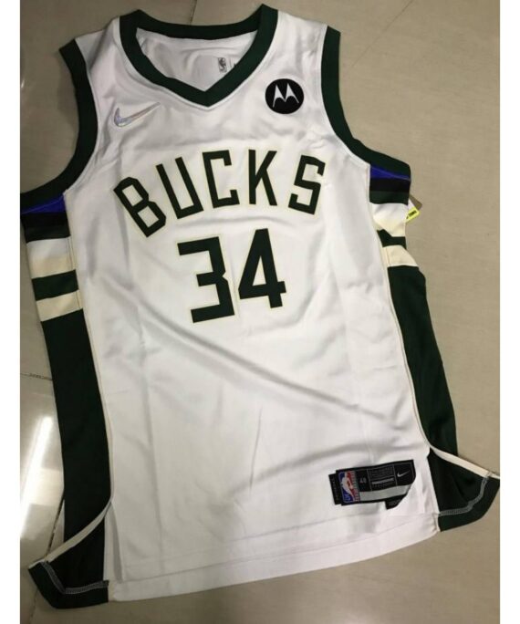 Giannis Antetokounmpo Basketball Jersey #34 Milwaukee Bucks Icon New White