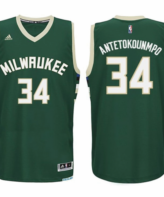 Giannis Antetokounmpo Basketball Jersey #34 Milwaukee Bucks Green