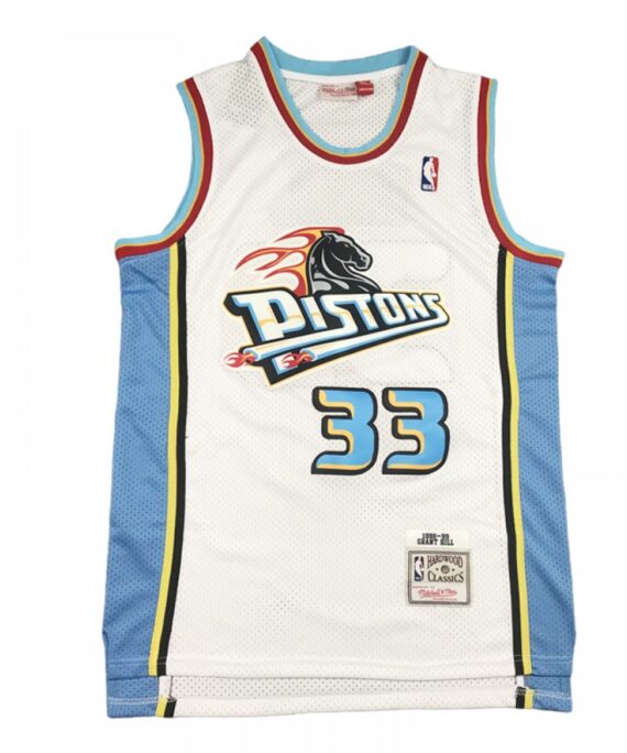 Grant Hill Basketball Jersey #33 Detroit Pistons White Retro Edition
