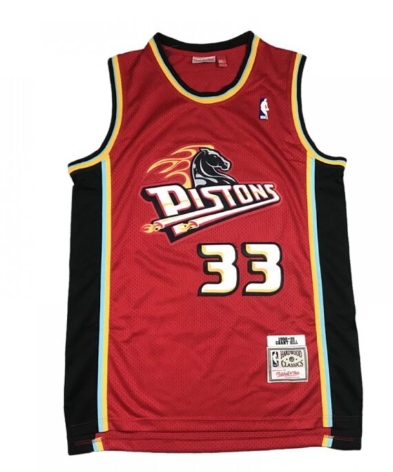 Grant Hill Basketball Jersey #33 Detroit Pistons Red Retro Edition