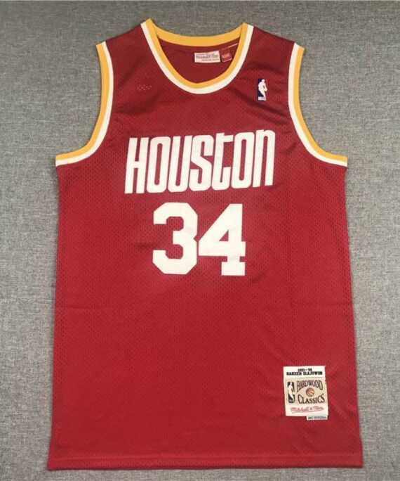 Hakeem Olajuwon Basketball Jersey#34 Houston Rockets Red Classic Edition