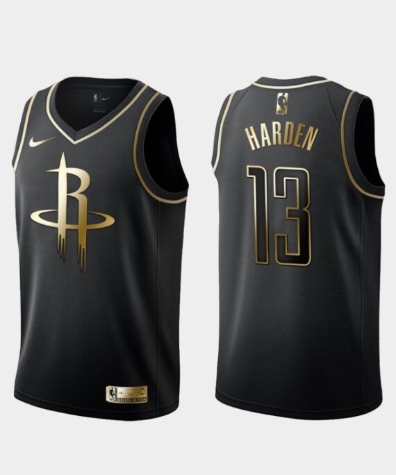 James Harden Basketball Jersey #13 Houston Rockets 2019 Black Gold Edition