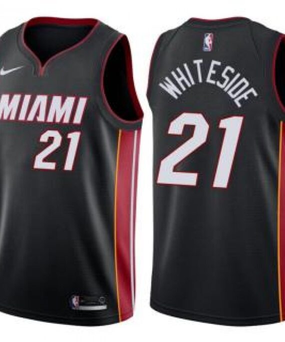 Hassan Whiteside Basketball #21 Jersey Miami Heat 17/18 Black Icon