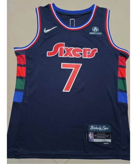 Isaiah Joe Basketball Jersey #7 Philadelphia 76ers 2022 75th Anniversary Edition Dark Blue