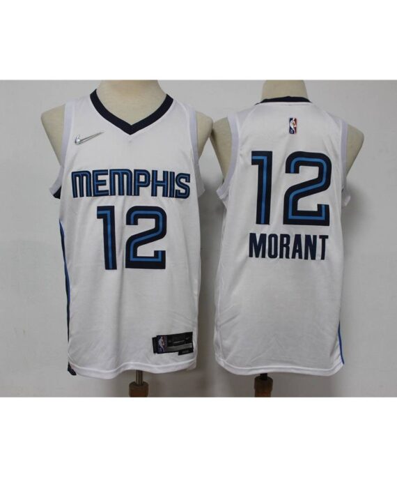 Ja Morant Basketball Jersey#12 Memphis Grizzlies White 75th Anniversary Edition