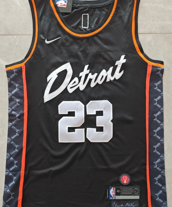 Jaden Ivey Basketball Jersey #23 Detroit Pistons 2024 Black City Edition