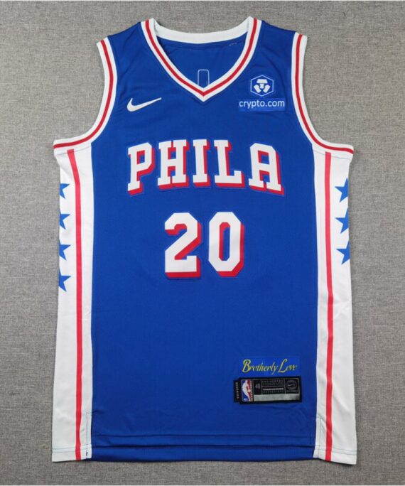 Jared Dane McCain Basketball #20 Jersey Philadelphia 76ers 2025 Icon Edition Blue