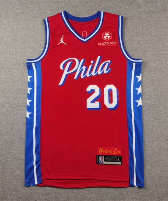 Jared Dane McCain Basketball #20 Jersey Philadelphia 76ers 2025 Red