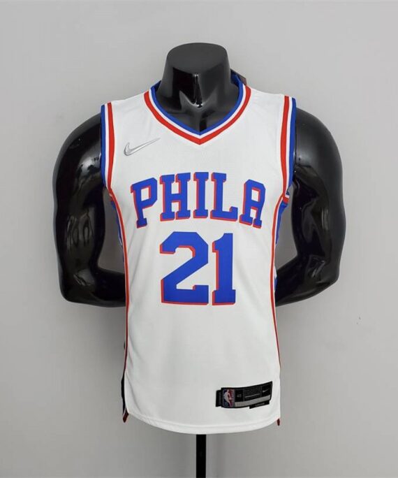 Joel Embiid Basketball Jersey #21 Philadelphia 76ers 75th Anniversary Edition White