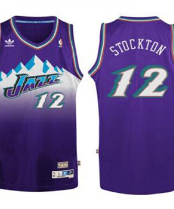 John Stockton Basketball Jersey #12 Utah Jazz Purple