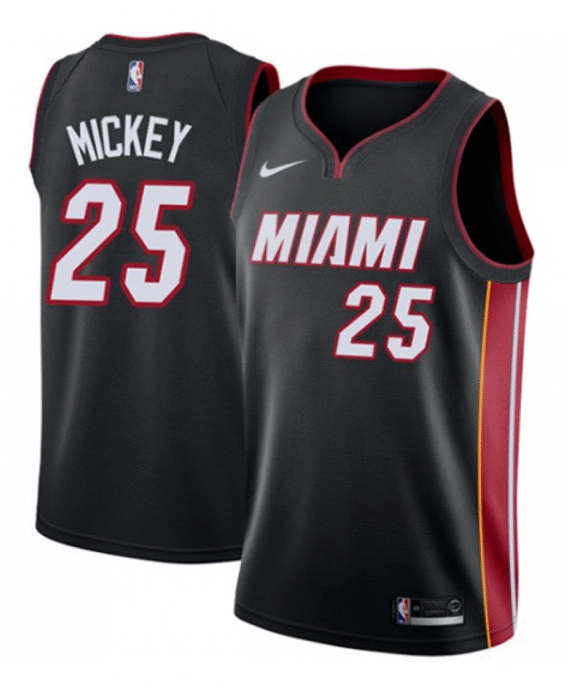Jordan Mickey Basketball #25 Jersey Miami Heat Black Icon Edition