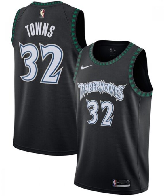 Karl-Anthony Towns Basketball Jersey #32 Minnesota Timberwolves Black Classic