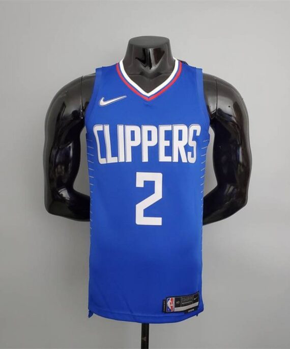 Kawhi Leonard Basketball Jersey #2 Los Angeles Clippers 75th Anniversary Edition Blue