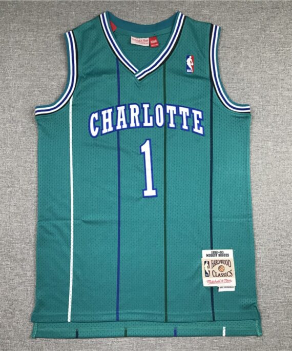 Muggsy Bogues Basketball Jersey #1 Charlotte Hornets 92/93 Green Classic Edition